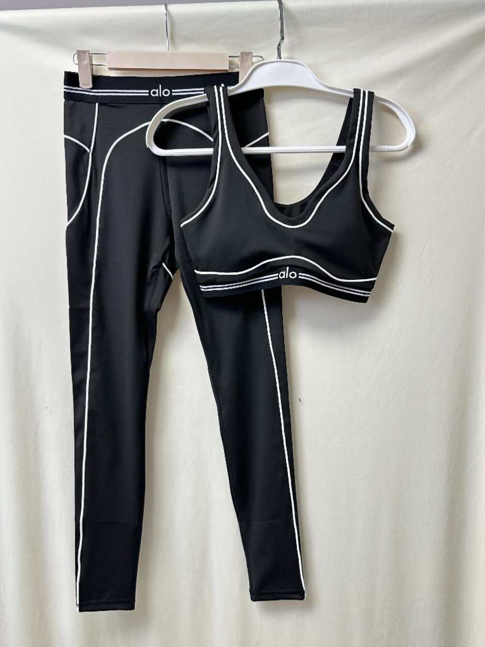 ALO Black Tank Top & Leggings — Size S